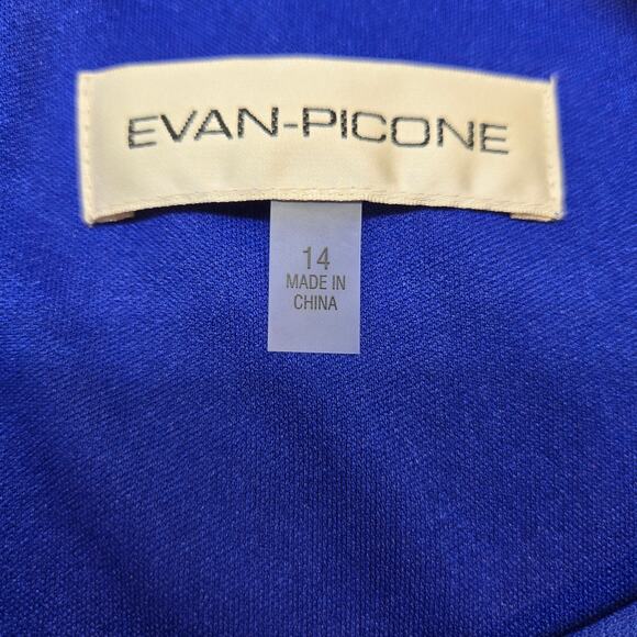 Evan Picone Women's Dress 14 Blue Short Sleeveless Misses Size Large L - Picture 3 of 6